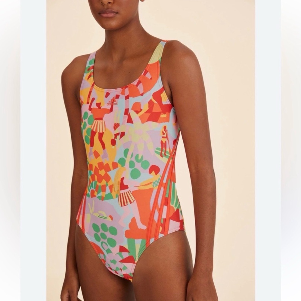 NWT Farm Rio x Adidas Multicolor Women's One Piece Swimsuit